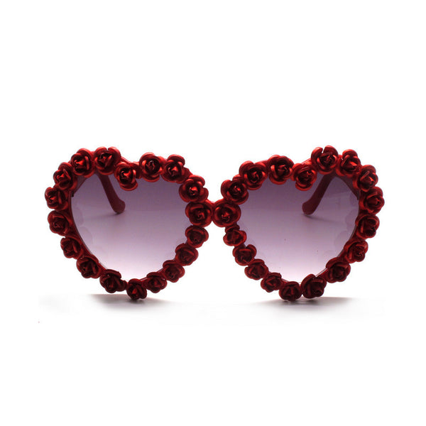 A-Morir Studio | Donna Red Flower Heart Sunglasses