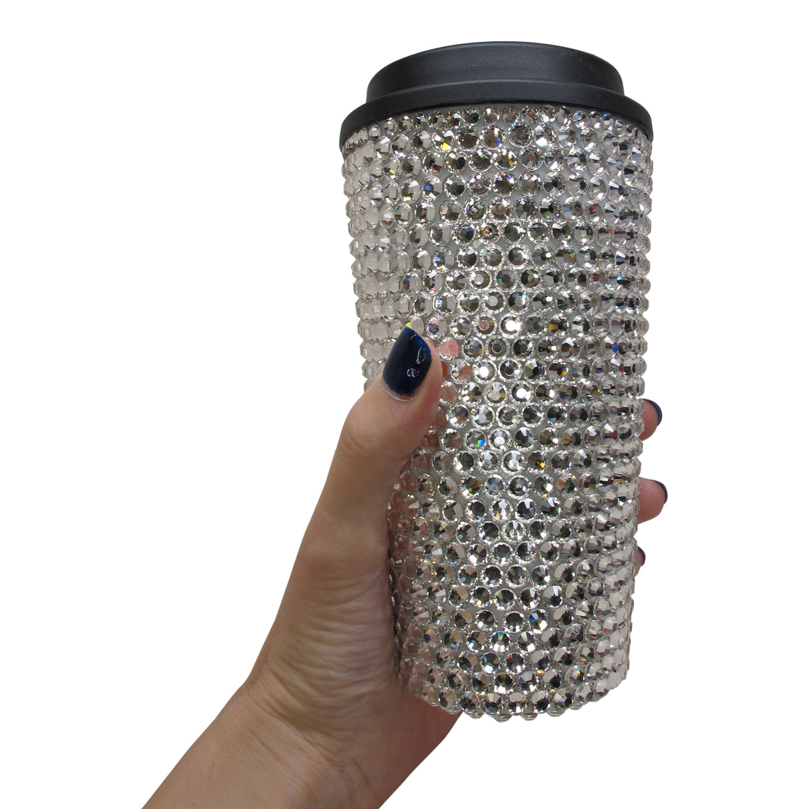 Crystal Travel Coffee Cup - Silver