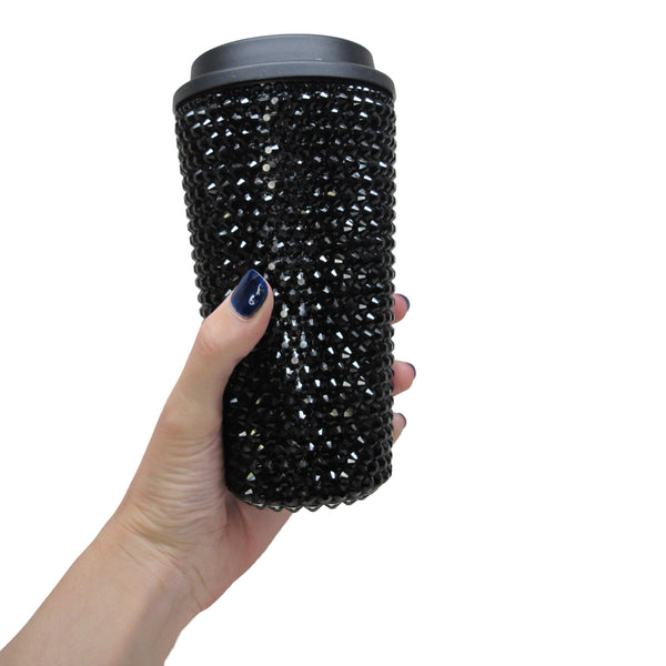 Starbucks Reusable Cold Cup Tumbler with Dark Pink Rose Crystals