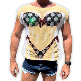 Crystal Polka Dot Bikini Shirt