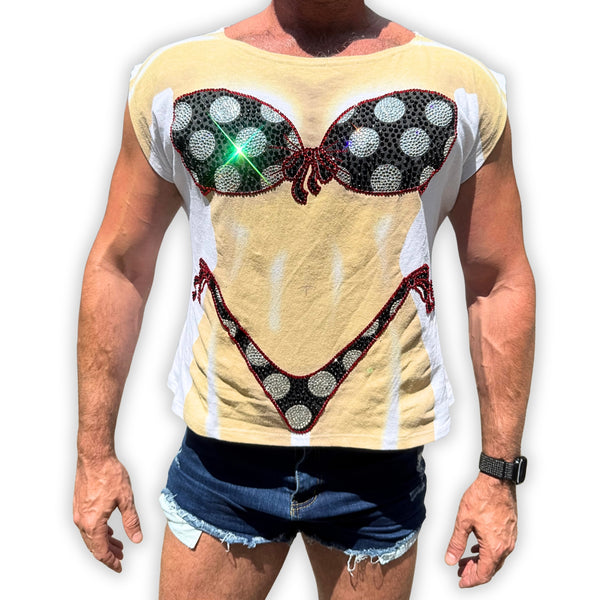 Crystal Polka Dot Bikini Shirt