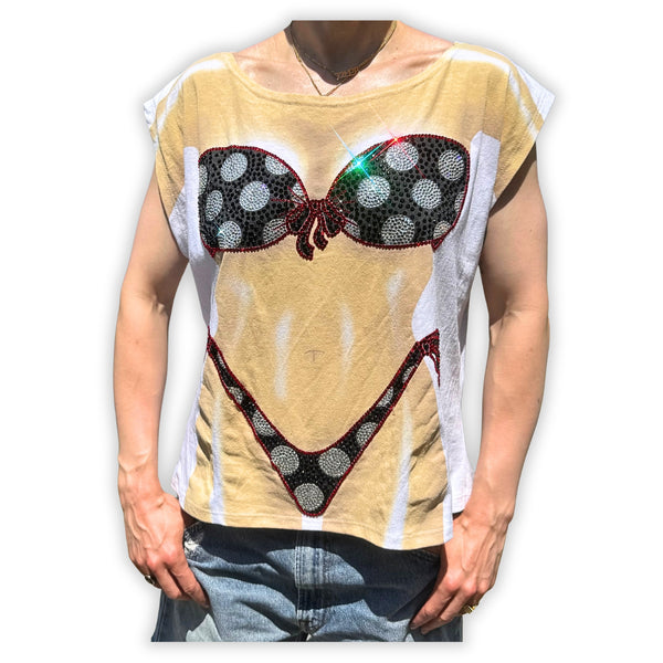 Crystal Polka Dot Bikini Shirt