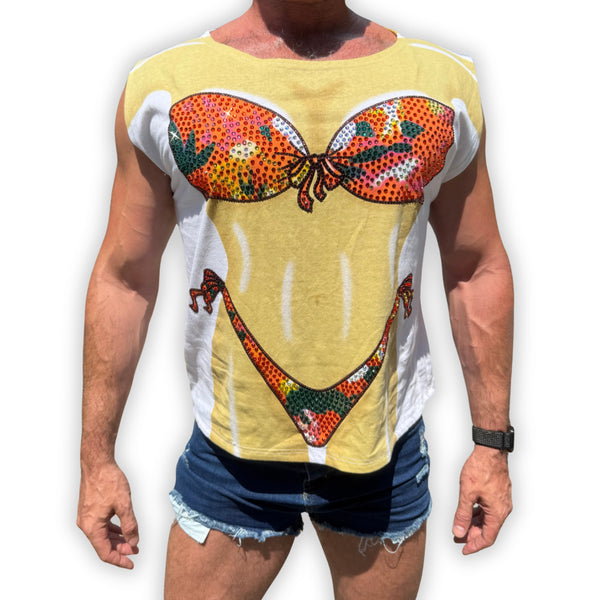 Crystal Tropical Tye Dye Bikini Shirt