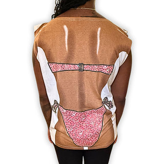 Crystal Pink Seashell Bikini Shirt