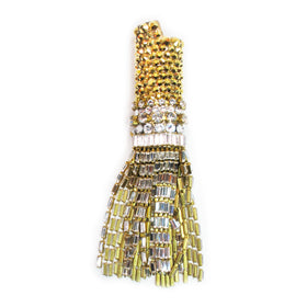 Crystal Fringe Lighter Case in Antique Gold