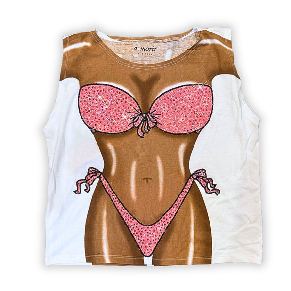 Crystal Pink Seashell Bikini Shirt