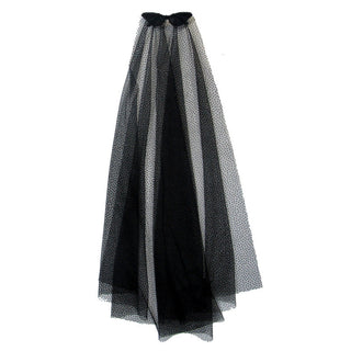 Jacqueline - black long veil cat eye sunglasses 