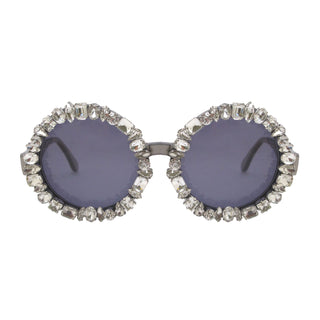 A-Morir Lennox Round Gem Sunglasses in Crystal