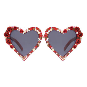 Kate red heart shaped sunglasses