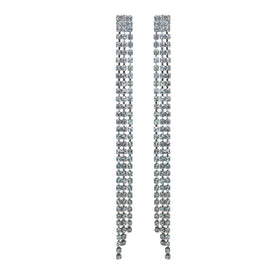 C Major Crystal Chain Earrings - Pair