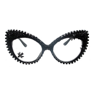 Frances black crystal oversize cat eye