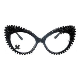 Frances black crystal oversize cat eye