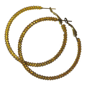 Medi Crystal Hoop - Yellow Gold