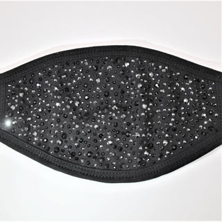 Black Cotton Crystal Face Mask