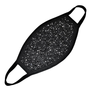 Black Cotton Crystal Face Mask