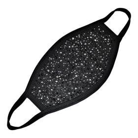 Black Cotton Crystal Face Mask