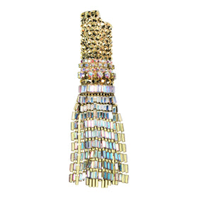 Crystal Fringe Lighter Case in Gold