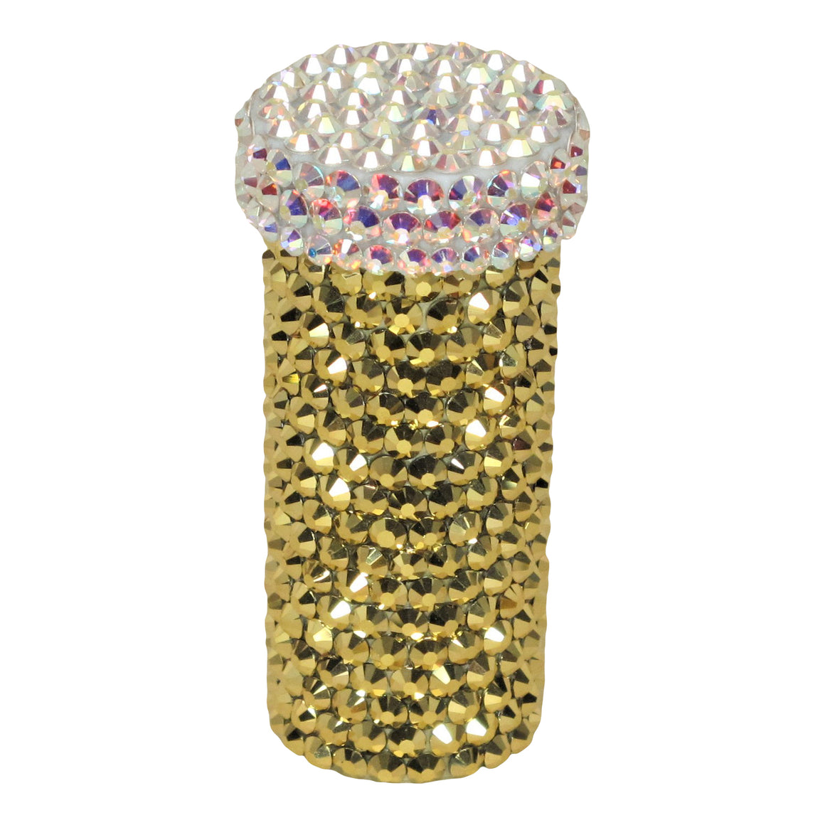 Crystal Pill Bottle in Gold