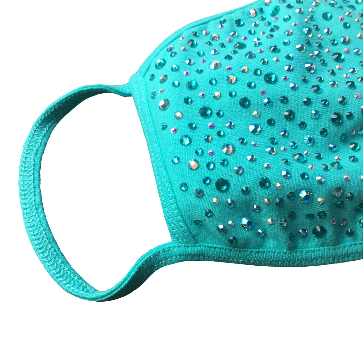 Turquoise Breakfast Cotton Crystal Face Mask