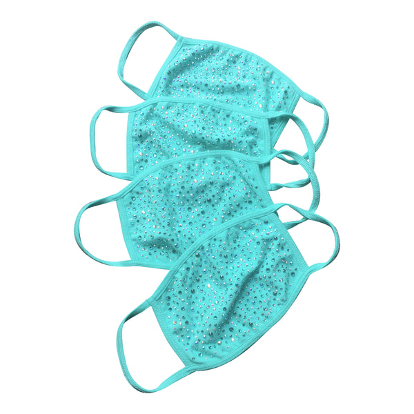 Turquoise Breakfast Cotton Crystal Face Mask
