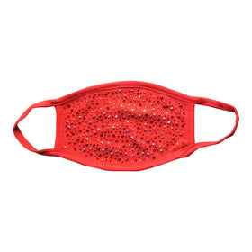 Red Cotton Crystal Face Mask