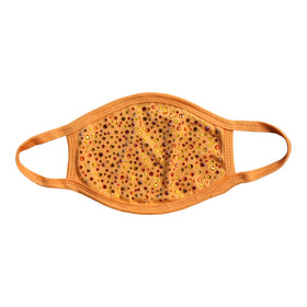 Orange Cotton Crystal Face Mask