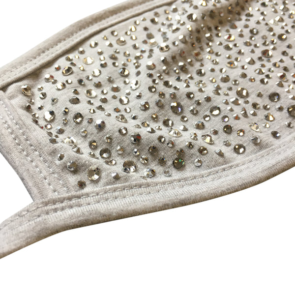 Heather Grey Cotton Crystal Face Mask
