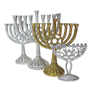 Luxe Crystal Menorah in Gold
