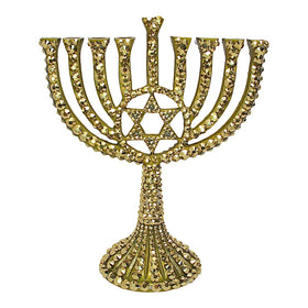 Luxe Crystal Menorah in Gold