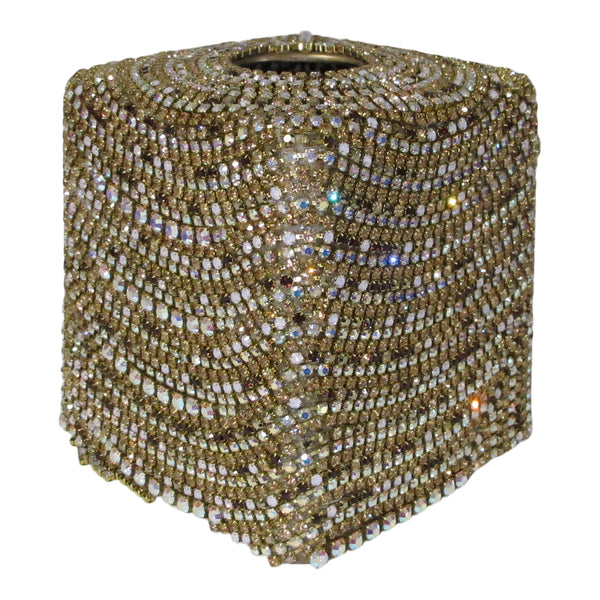 Zsa Zsa Gilded Crystal Tissue Box Cover