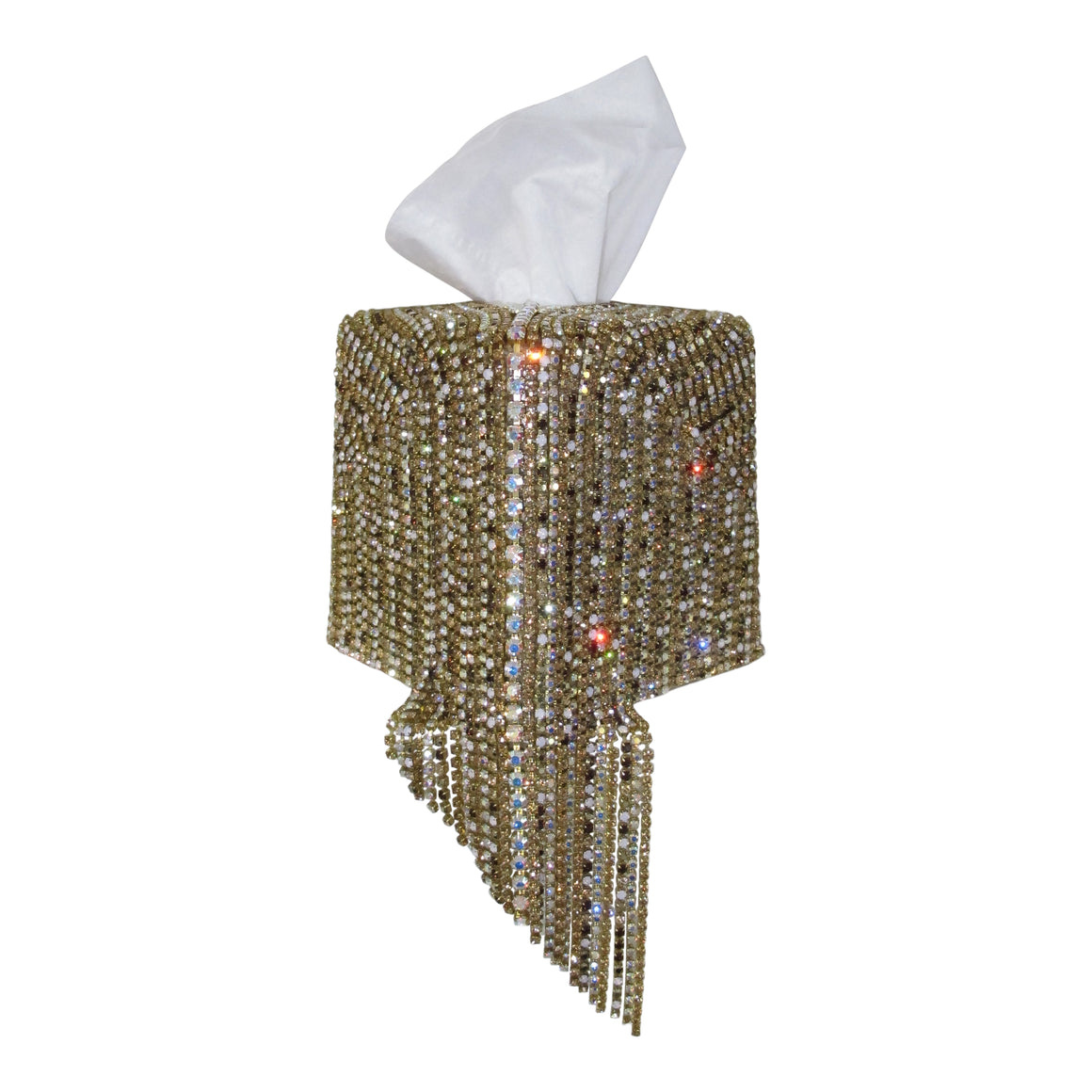 Zsa Zsa Gilded Crystal Tissue Box Cover